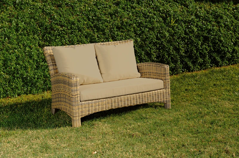 LIANOS Rattan Καναπές 2 Θέσεων Με Μαξιλάρια 127 x 84 x 48(h)cm