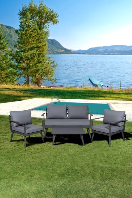 LIANOS BONDI Καθιστικό Κήπου Αλουμινίου Σέτ 4 Τεμαχίων