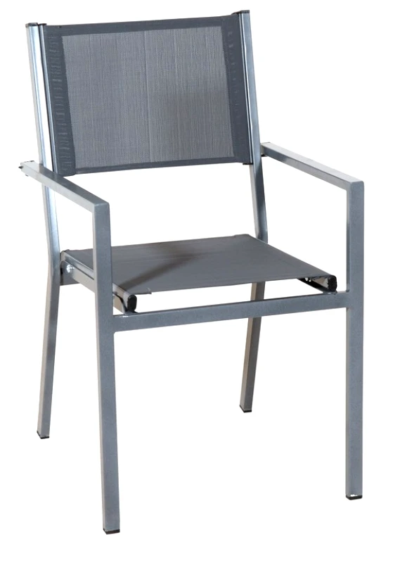 LIANOS Αγαλβάνιστη Στοιβαζόμενη Μεταλλική Πολυθρόνα Με Διάτρητο Ύφασμα