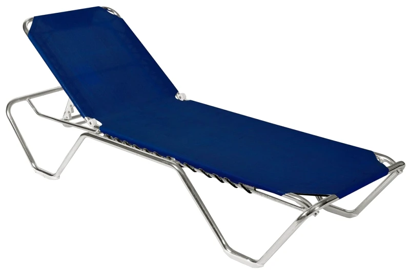 LIANOS Μπλέ Στοιβαζόμενη Ξαπλώστρα Παραλίας 195 x 60 x 29(h)cm