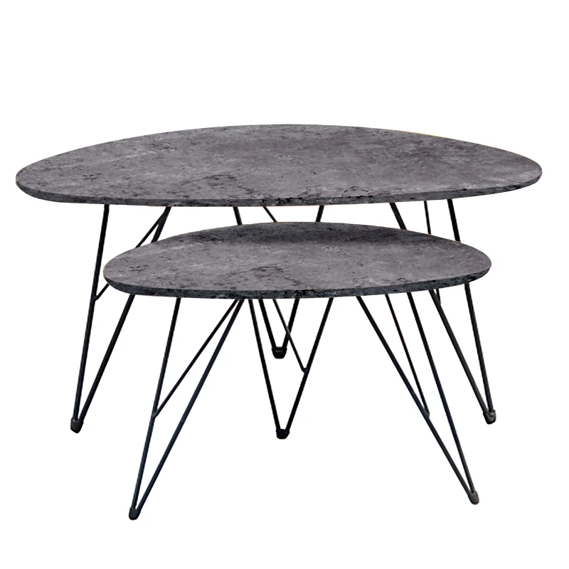 ZITA PLUS Νανσι concrete mdf σετ 2 τραπεζακια