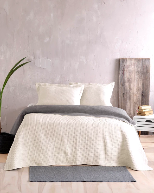 Rythmos Home Σετ κουβερλί Υ/Δ (220X240) ALLURE 02 ΕΚΡΟΥ-ΓΚΡΙ, RYTHMOS HOME