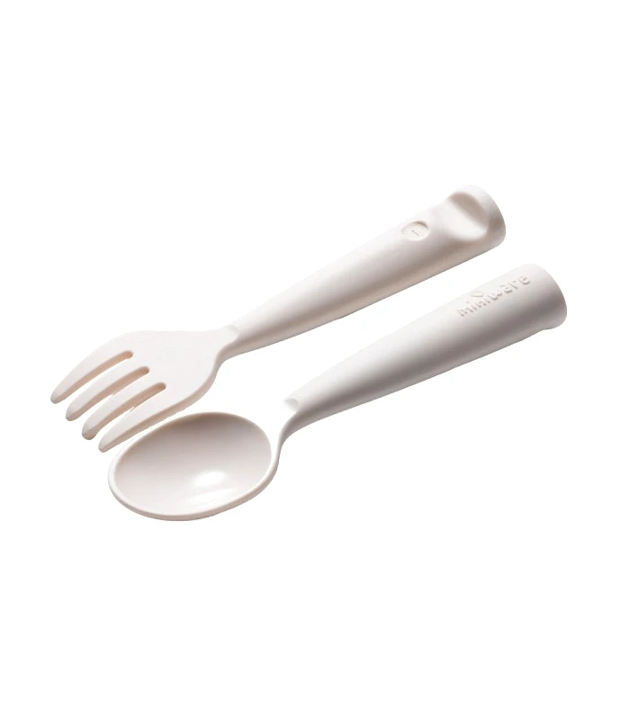 Miniware Miniware Des.10 Πιρούνι & Κουτάλι PLA Λευκό-13,5cm
