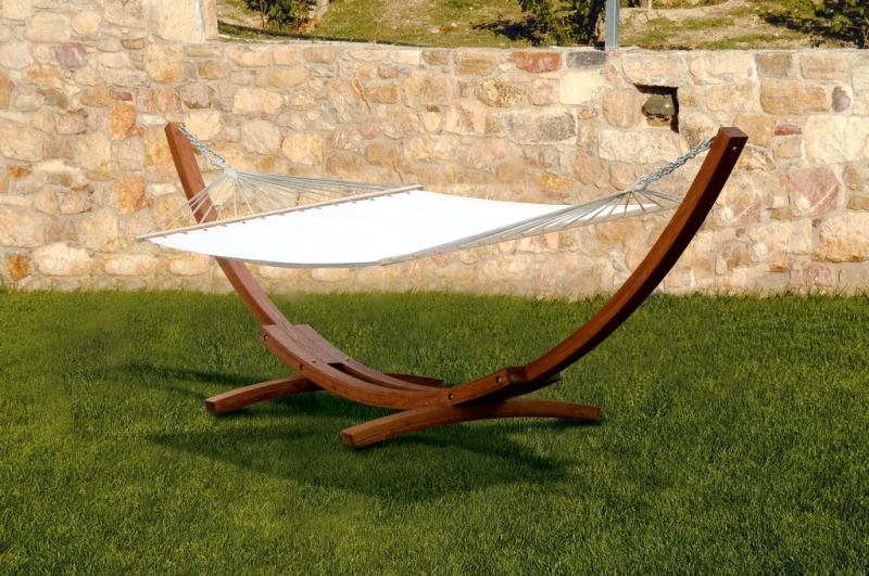 KATOIKEIN DECO Ξύλινη Αιώρα Με Πανί 310 x 118 x 120(h)cm