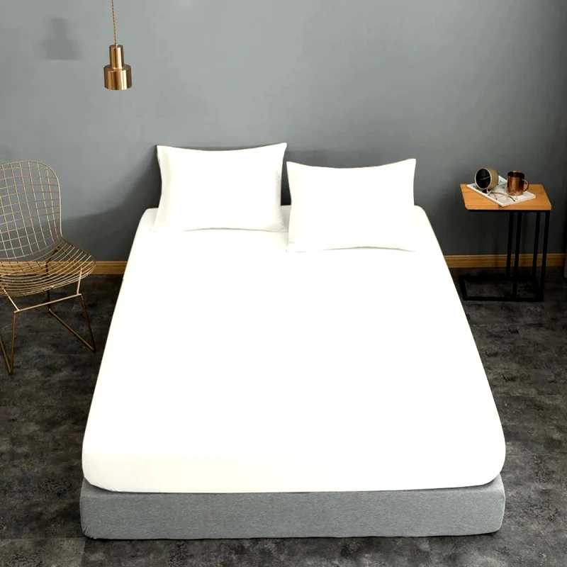 ΚΟΜΒΟΣ Σεντόνι ΚΟΜΒΟΣ Cotton Line Μονόχρωμο White Διπλό με λάστιχο 150x200+22