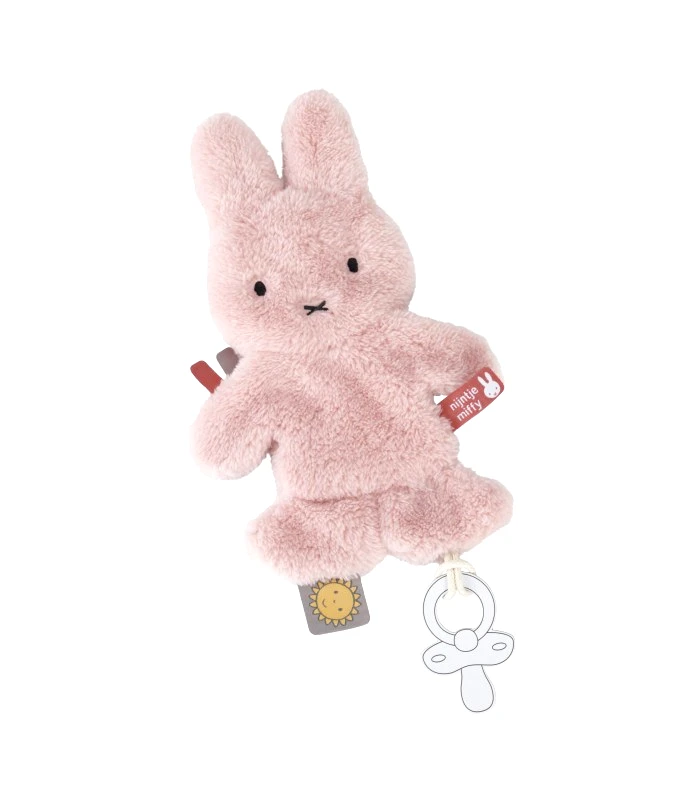 MIFFY Miffy Fluffy Πανάκι Παρηγοριάς με Κλιπ Πιπίλας Ροζ