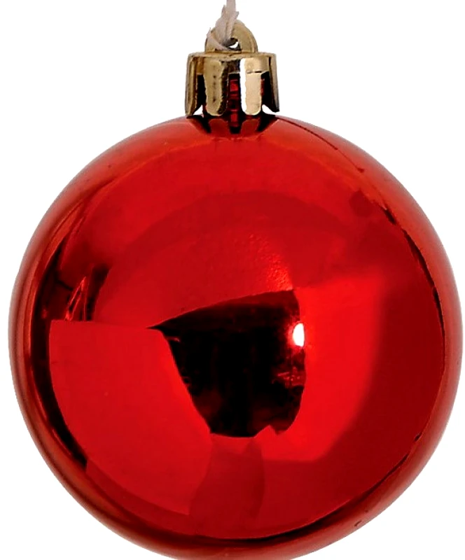 KATOIKEIN DECO Κόκκινη Πλαστική Γυαλιστερή Χριστουγεννιάτικη Μπάλα 6cm