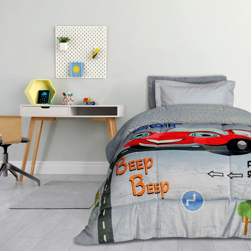 DAS KIDS Das kids κουβερτοπαπλωμα 160χ220 4923 grey, red