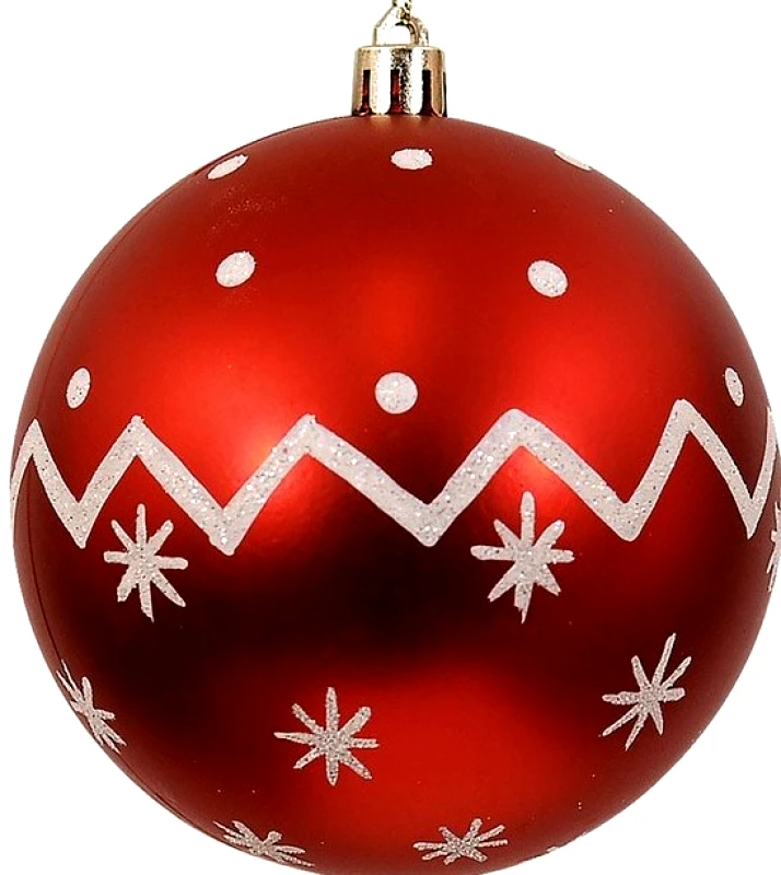 KATOIKEIN DECO Κόκκινη Πλαστική Χριστουγεννιάτικη Μπάλα 10cm Σετ 4 τεμ.