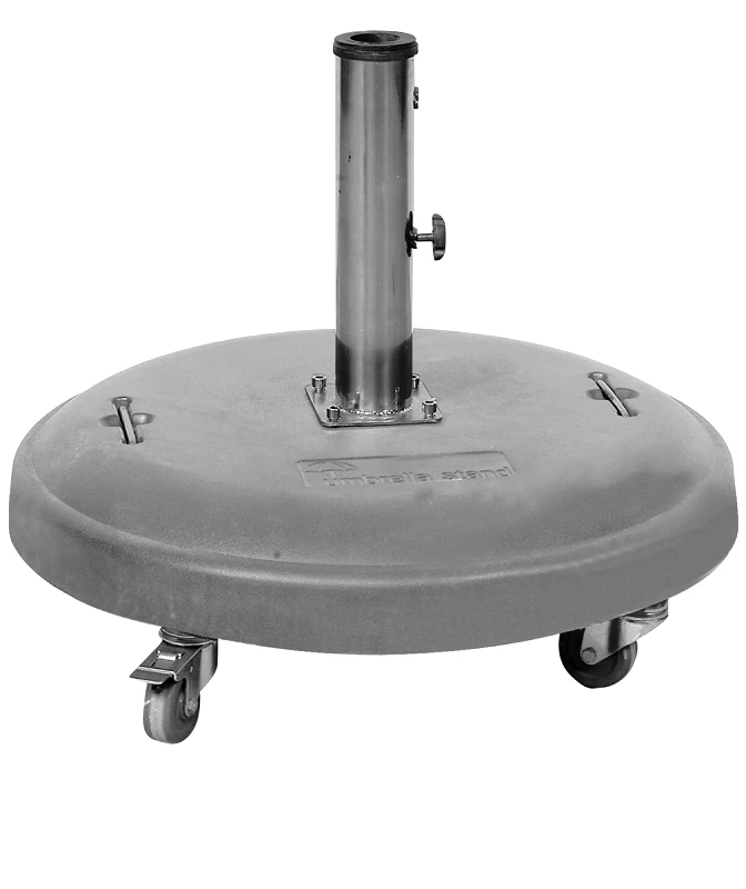 KATOIKEIN DECO Γκρί Τσιμεντένια Βάση Ομπρέλας 50Kgr , ⌀ 60cm ,Με Ροδάκια Και Φρένο