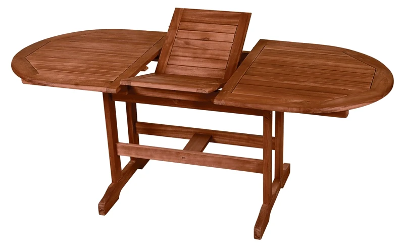 LIANOS Οβάλ Επεκτεινόμενο τραπέζι Red Acacia ,150 + 50 = 200 x 90x 72(H)cm