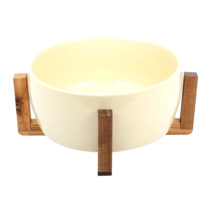 ESTIA ESTIA ΣΑΛΑΤΙΕΡΑ ACACIA 28cm ΜΕ ΒΑΣΗ IVORY 01-25014