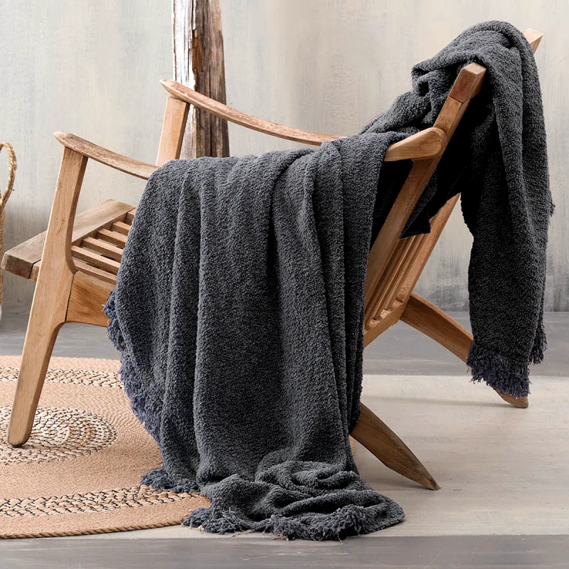 Rythmos Home Ριχτάρι διθέσιου (180Χ240) BECKETT ΓΚΡΙ ΣΚΟΥΡΟ, RYTHMOS HOME