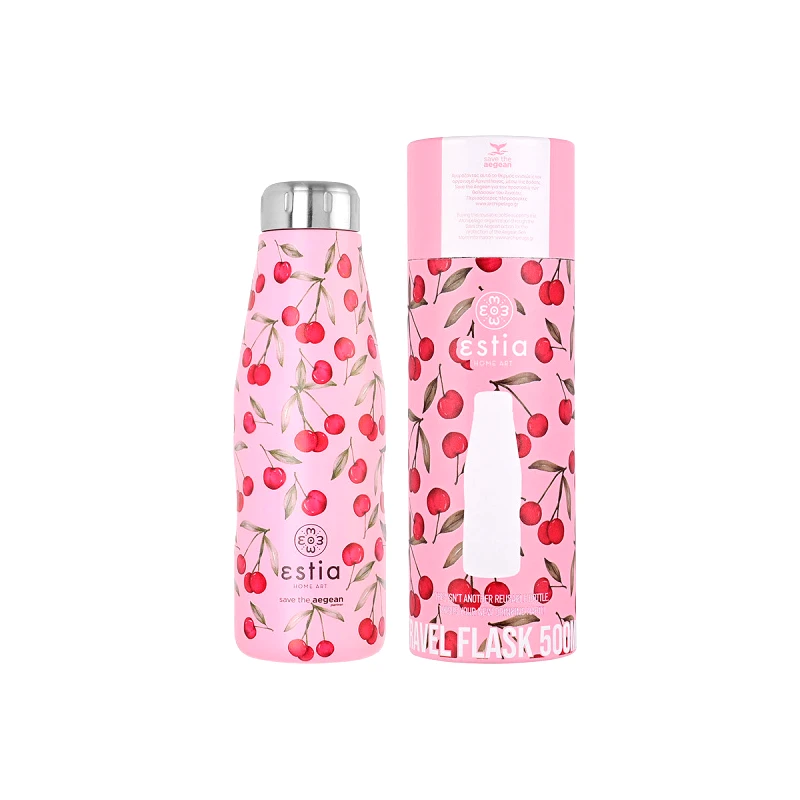 ESTIA ESTIA ΘΕΡΜΟΣ TRAVEL FLASK SAVE THE AEGEAN 500ml CHERRY ROSE 01-16647