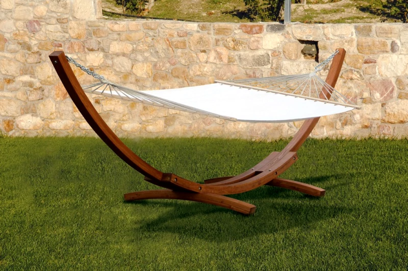 KATOIKEIN DECO Ξύλινη Αιώρα Με Πανί 410 x 119 x 125(h)cm