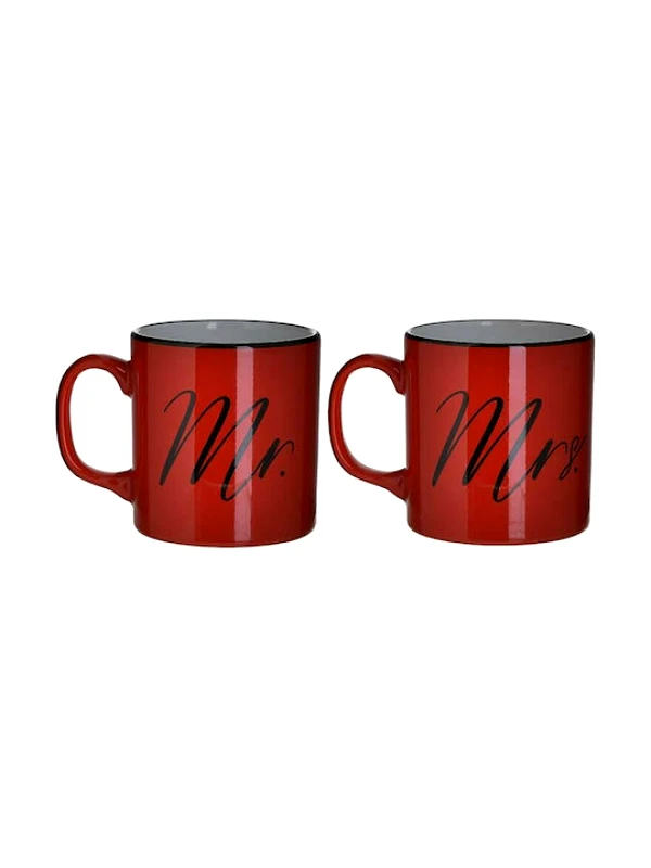 CLICK Κούπα Κεραμική Κόκκινη 320ml 2τμχ Mr And Mrs 6-60-961-0031, Click