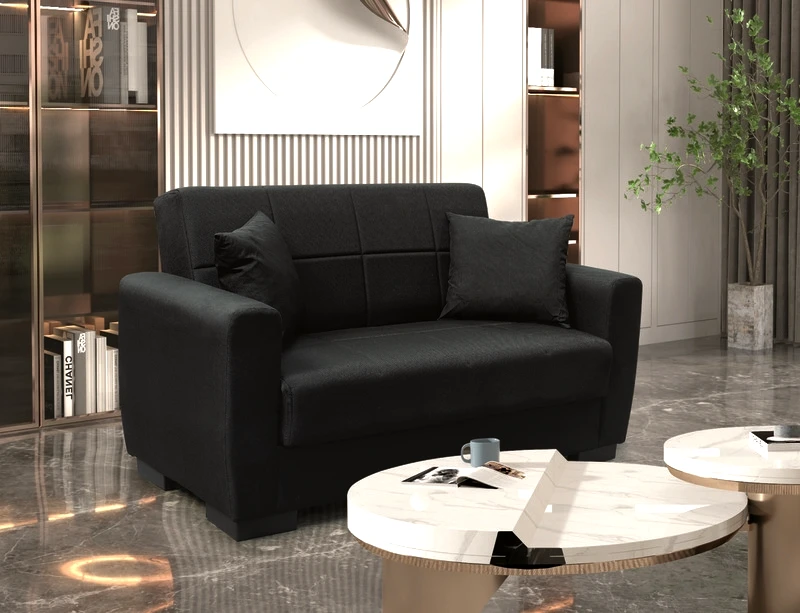 ZITA PLUS ANIMA BLACK ΥΦΑΣΜΑ 2ΘΕΣΙΟΣ ΚΑΝΑΠΕΣ/ΚΡΕΒΑΤΙ ΜΕ ΑΠΟΘ.ΧΩΡΟ 150Χ80εκ.