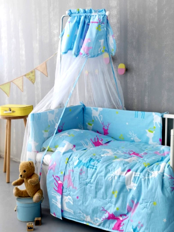 Palamaiki Σετ Κούνιας 7 Τεμαχίων Baby Satin BS7012