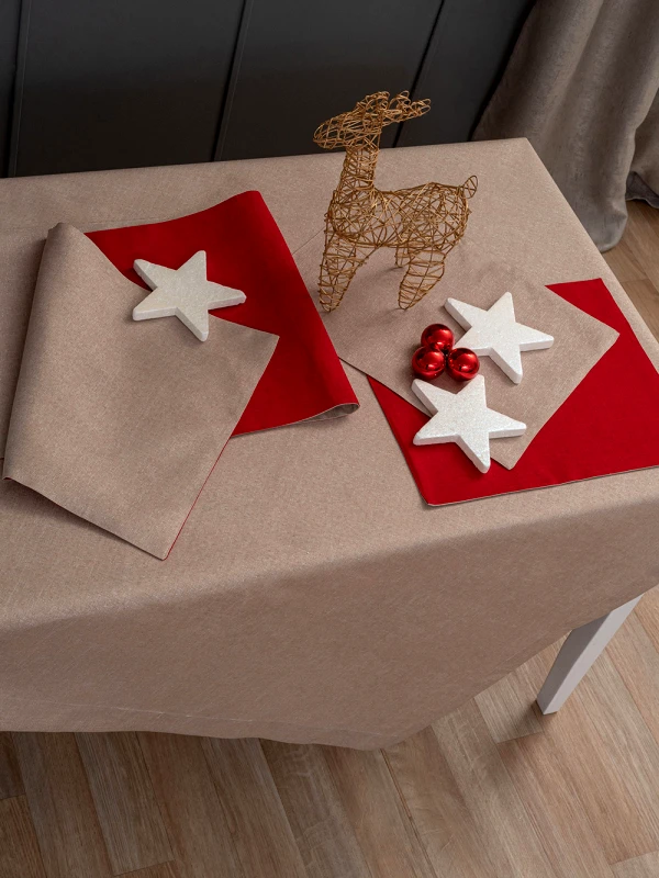 Palamaiki Τραπεζοκαρέ Christmas Collection 85x85 CD01 BEIGE