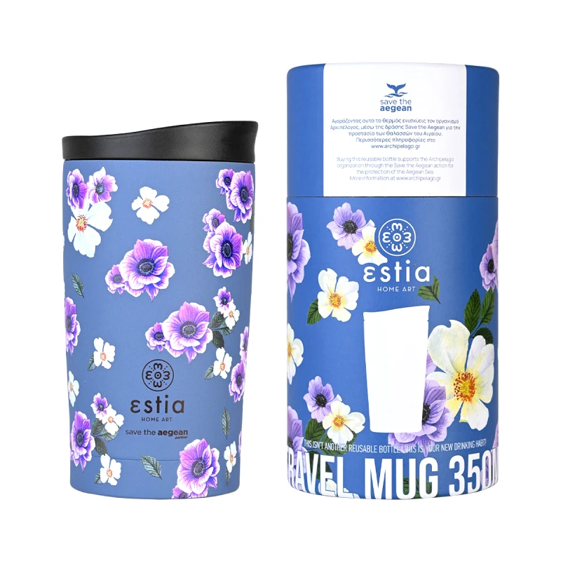 ESTIA ESTIA ΘΕΡΜΟΣ TRAVEL MUG SAVE THE AEGEAN 350ml GARDEN BLUE 01-20439