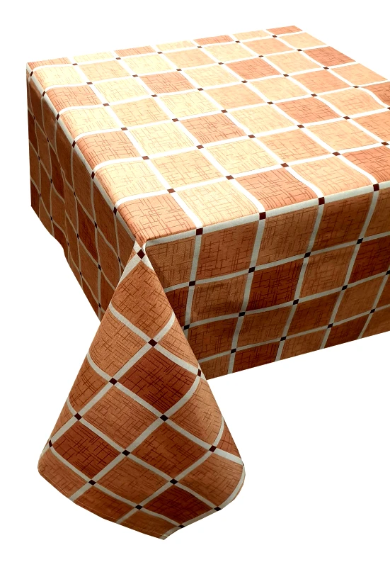 ΚΟΜΒΟΣ Τραπεζομάντηλο ΚΟΜΒΟΣ Καρό Polycotton Design-2 Beige 140x140