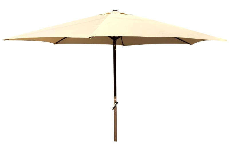 KATOIKEIN DECO Στρογγυλή Ομπρέλα 300cm Με 6 Ακτίνες Με Εκρού Πανί Και Μανιβέλα