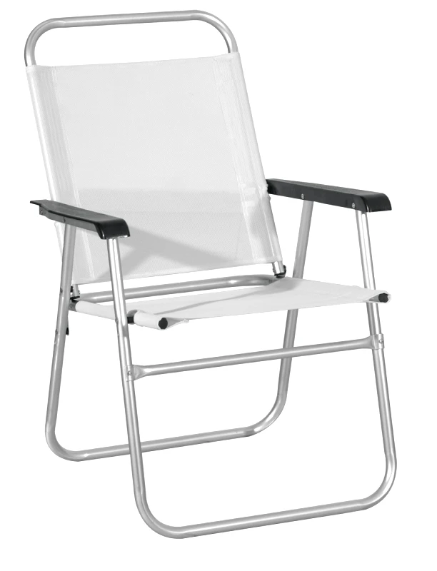 KATOIKEIN DECO Λευκό Πτυσσόμενο Καρεκλάκι Παραλίας Με Αλουμίνιο Σκελετό , 57(w) x 54(d) x 33/85(h)cm