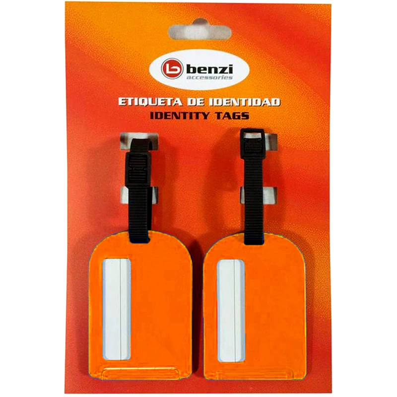 BENZI Σετ 2 Eτικέτες Αποσκευών BENZI Πορτοκαλί BZ4066