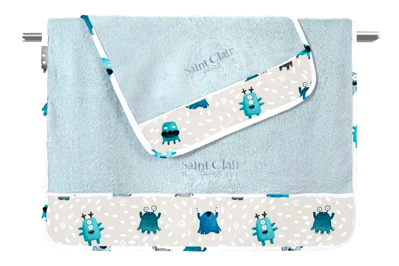 Saint Clair Σετ 2τμχ. Βρεφικές Πετσέτες Monsters Blue