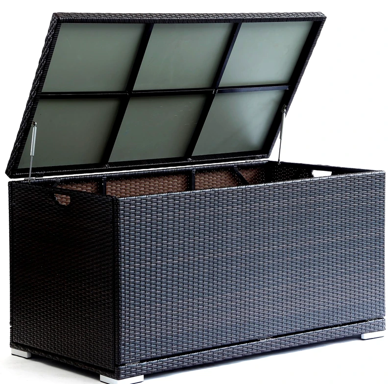 KATOIKEIN DECO Rattan Πτυσσόμενο Μπαούλο Μαξιλαριών Με Αλουμίνιο Σκελετό 140 x 75 x 77(h)cm