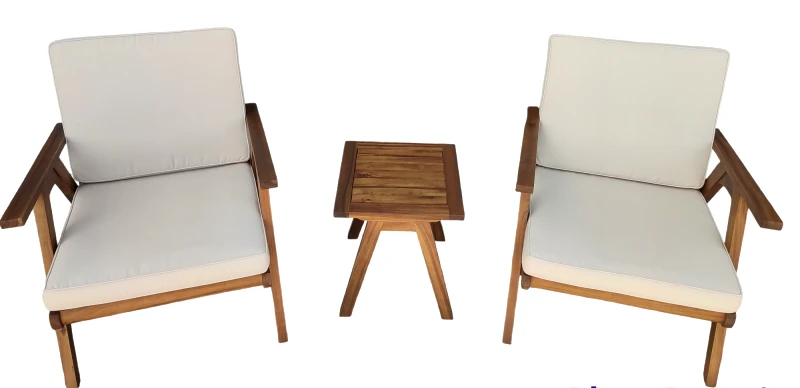 KATOIKEIN DECO Ξύλινο Καθιστικό Σέτ Acacia Wood ,3 Τεμαχίων