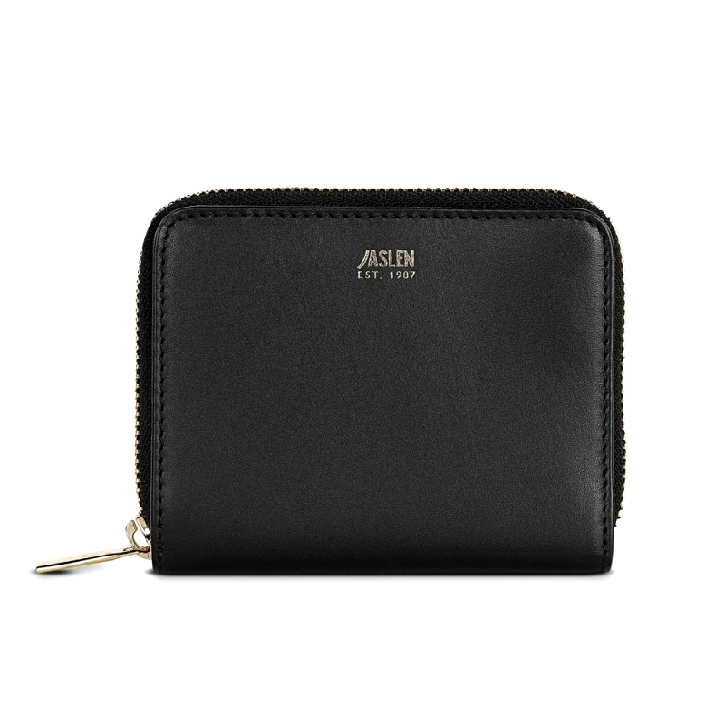 JASLEN Πορτοφόλι Δερμάτινο Γυναικείο Jaslen Μαύρο 204727-01 12 x 9,5 x 2,5 cm