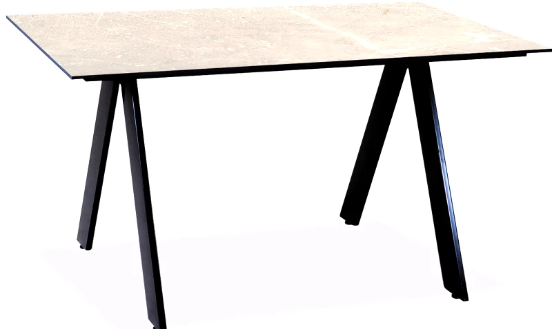 KATOIKEIN DECO Παραλληλόγραμμο Τραπέζι Αλουμινίου Με Μπέζ Επιφάνεια Compact Hpl Λευκό Μαρμάρου 160 x 90 x 75(h)cm