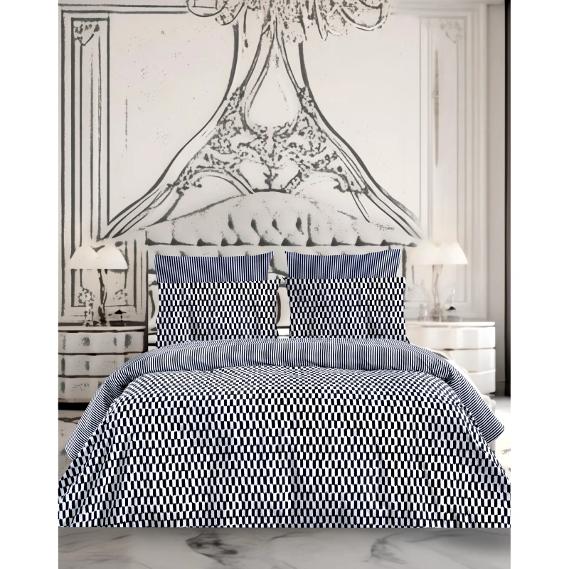 MAKIS TSELIOS ΣΕΤ ΣΕΝΤ. KING CHECK 144ΤC ΧΛ.2*270x290cm 2*50x70cm 100% COTTON