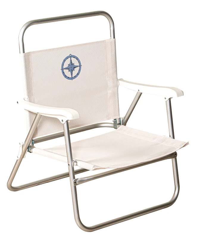 KATOIKEIN DECO Λευκή Πτυσσόμενo Καρεκλάκι Παραλίας Με Αλουμίνιο Σκελετό Και Διάτρητο Ύφασμα 1 x 1 , 60 x 63 x 27/80(h)cm