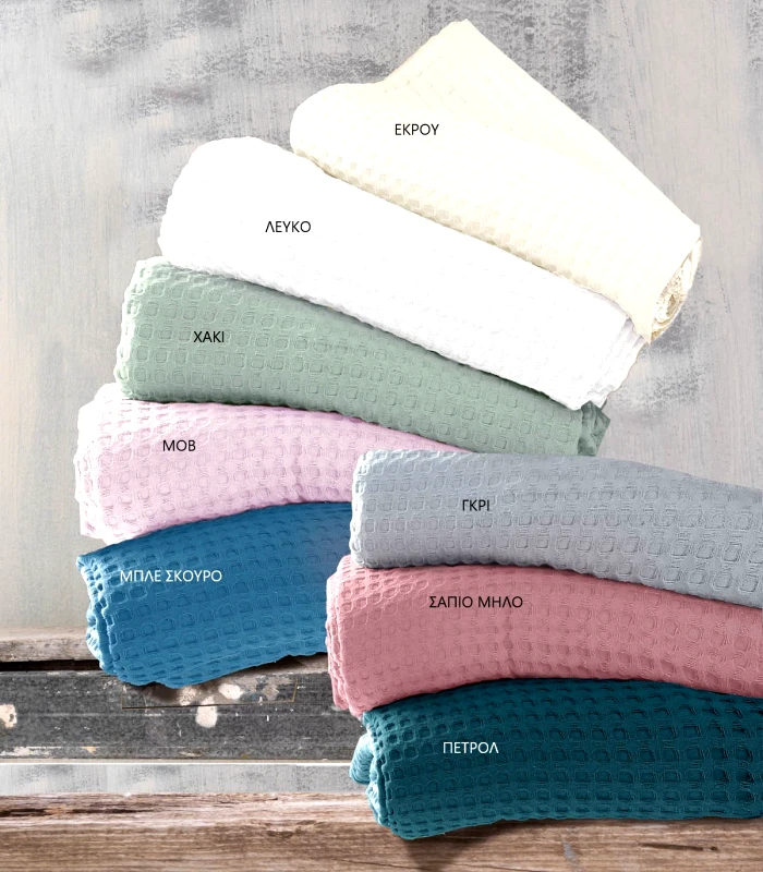 Rythmos Home Kουβέρτα πικέ Υ/Δ (230X250) LEXY PETROL, RYTHMOS HOME