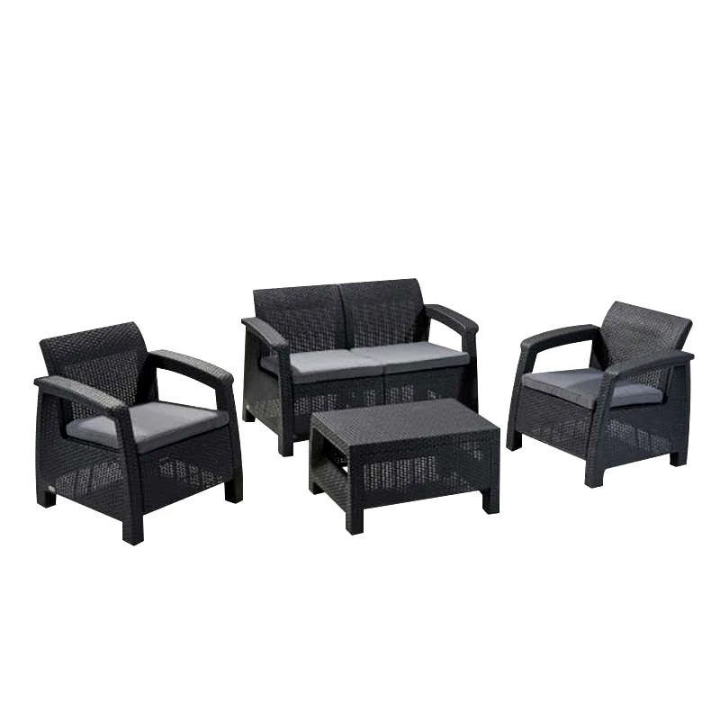 KETER Σετ έπιπλα κήπου 4 τεμ. CORFU ANTHRACITE, KETER