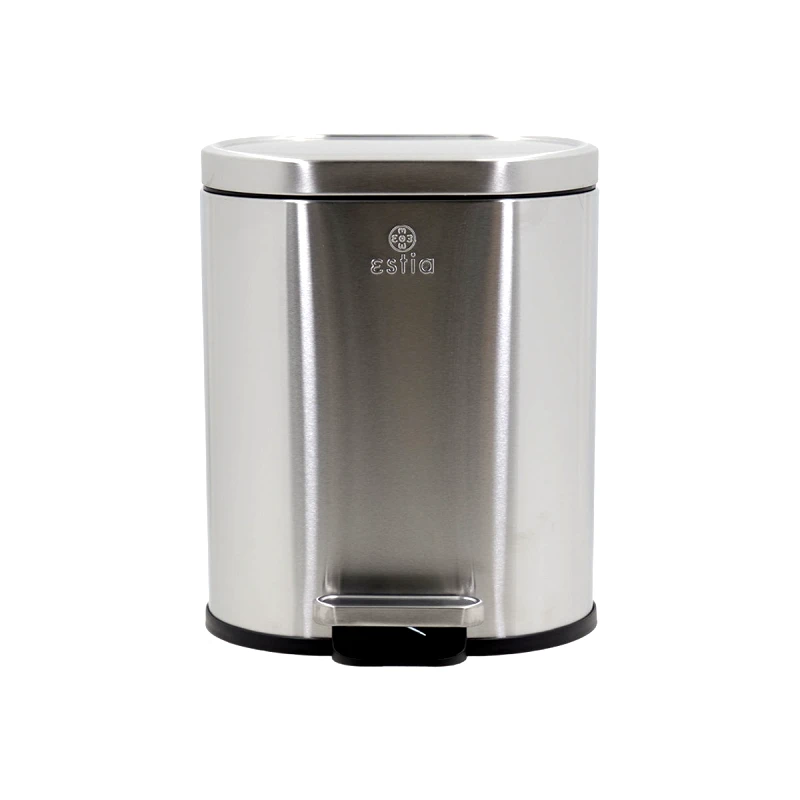 ESTIA ESTIA ΧΑΡΤΟΔΟΧΕΙΟ ΜΠΑΝΙΟΥ OVOID SOFT CLOSE 6lt ΙΝΟΞ