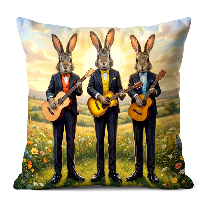 KELMA Διακοσμητική μαξιλαροθήκη (45Χ45) The Folk Rabbits 110325, KELMA