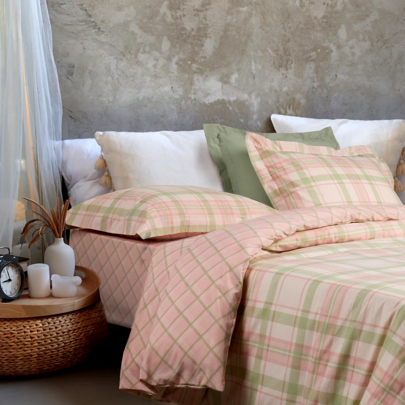 DAS Home Das home σετ σεντονια μονα με λαστιχο casual 5443 mint, pink 120x200+35