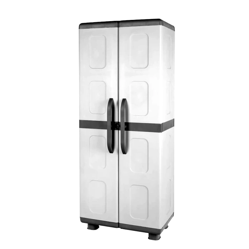 HOMEPLAST Ντουλάπα Δίφυλλη Πλαστική Ηλέκτρα 73x44x179εκ. Γκρι-Ανθρακί, HOMEPLAST