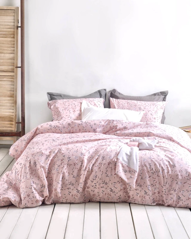 Rythmos Home Σετ σεντόνια μονά με λάστιχο (105Χ205+25) CARLIN PINK, RYTHMOS HOME