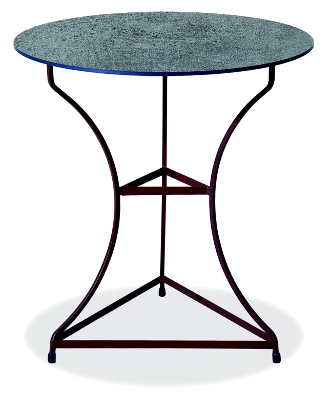 KATOIKEIN DECO Αγαλβάνιστο Στρογγυλό Τραπέζι Με Επιφάνεια Compact Hpl Γκρί Φ68 x 74(h)cm