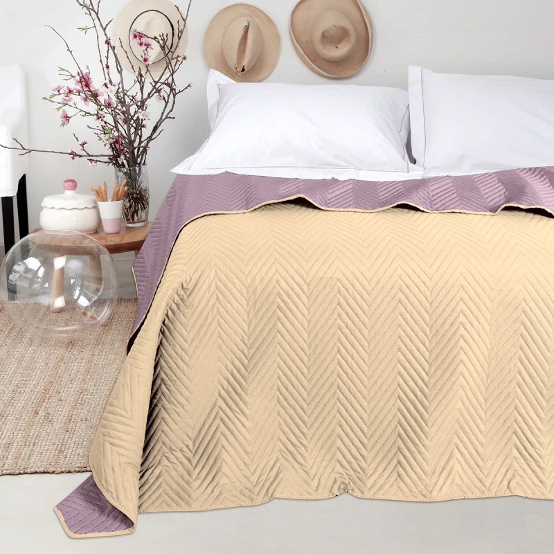 MELINEN Κουβερλί μονό διπλής όψεως (160Χ240) AMADO BEIGE/APPLE, MELINEN