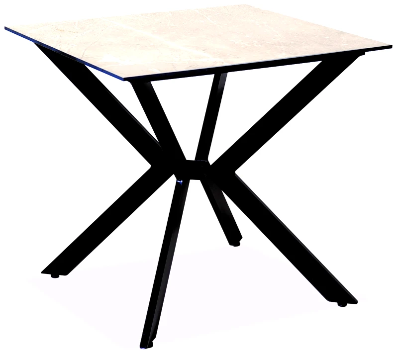 KATOIKEIN DECO Τετράγωνο Τραπέζι Αλουμινίου Με Επιφάνεια Compact Hpl Μπέζ ί 80 x 80 x 75(h)cm
