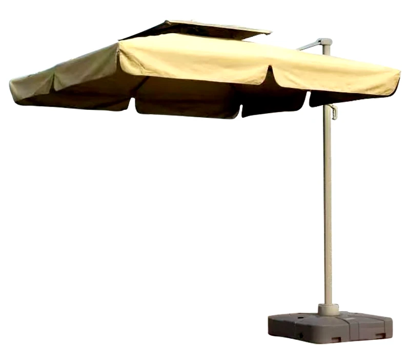 KATOIKEIN DECO Γωνιακή Τετράγωνη Ομπρέλα 300 x 300 ,Περιστρεφόμενη 360 , Με Αλουμίνιο Κορμό Και Πετάλι Ασφαλείας Μεγάλο Αεραγωγό Μπέζ Πανί Και Μπέζ Σκελετό