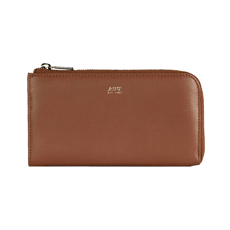 JASLEN Πορτοφόλι Γυναικείο Δερμάτινο Jaslen Καφέ 204701-02 19x10,5x2cm