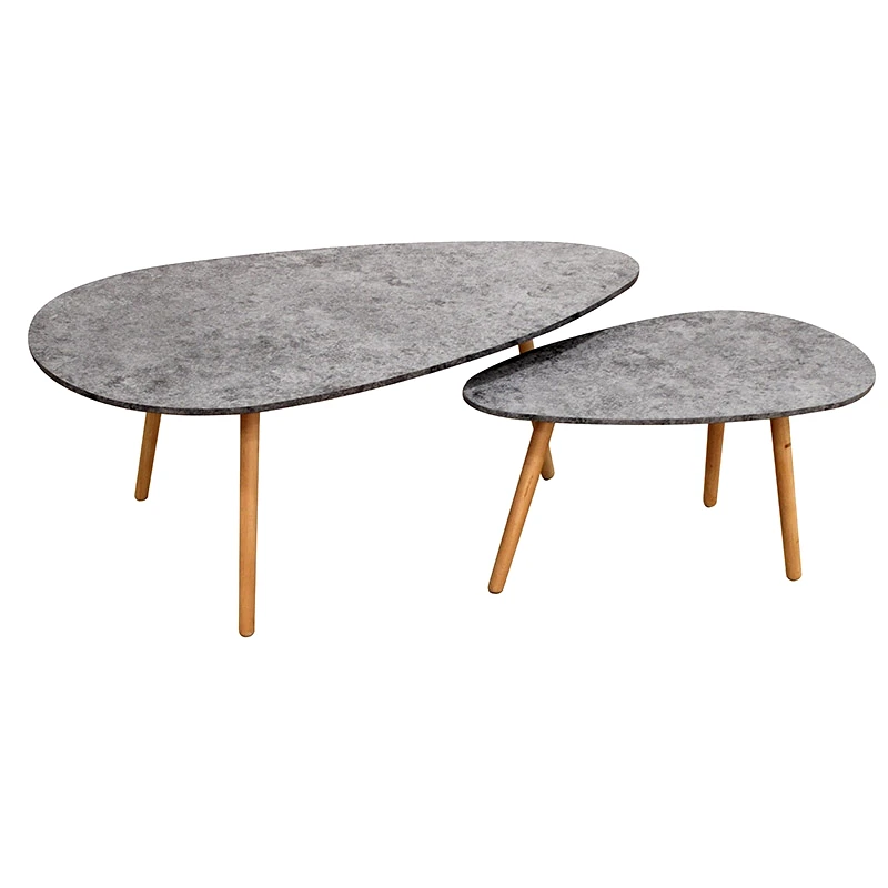 ZITA PLUS TAMY ΣΕΤ 2τμχ. CEMENT COLOR 116Χ65Χ45 & 75Χ43Χ40εκ. ΤΡΑΠΕΖΙ ΣΑΛΟΝΙΟΥ