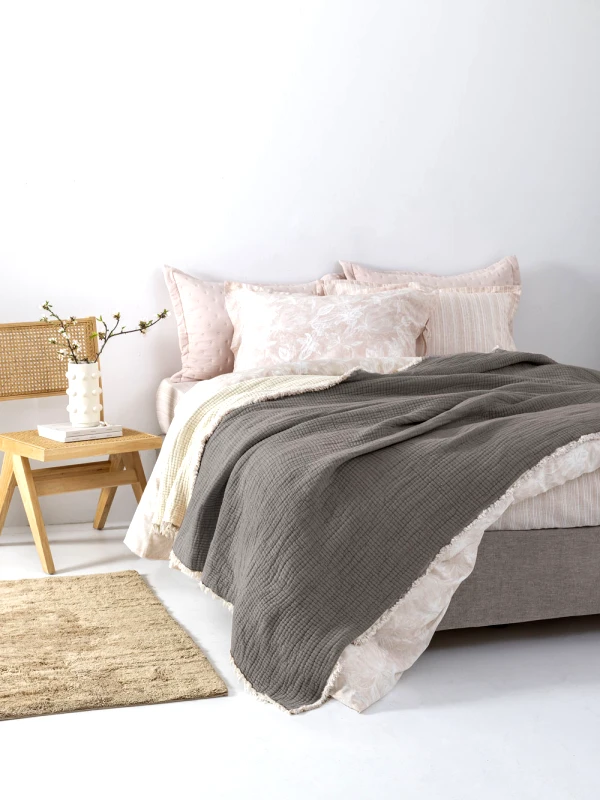 Palamaiki Κουβέρτα muslin 250x240 MOUS GREY