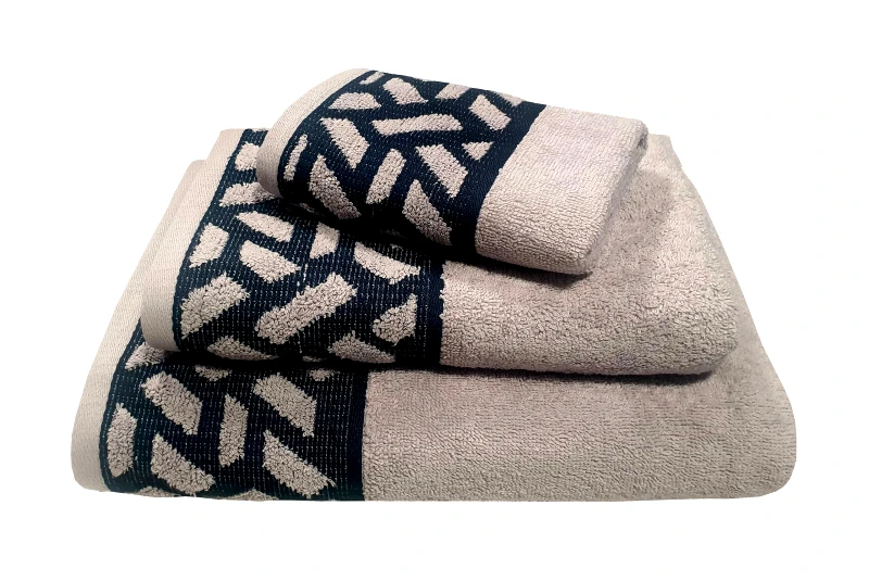 LE BLANC Πετσέτα Le Blanc Πεννιέ Ζακάρ 550gr/m2 MYKONOS Grey Προσώπου 50x90